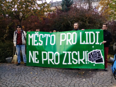 Foto z protestu proti RPG Byty v Ostravě