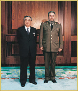 Kim Ir Sen a Fidel Castro